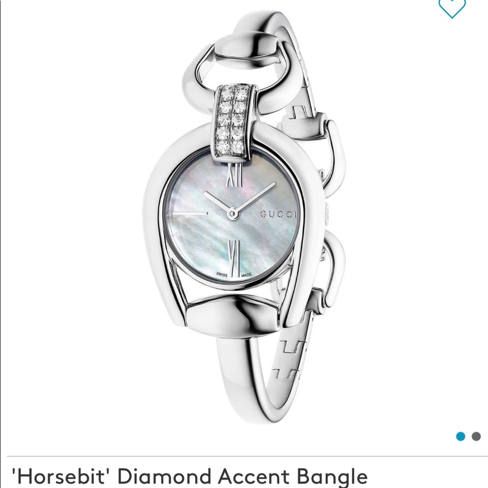 Gucci horsebit diamond accent bracelet watch